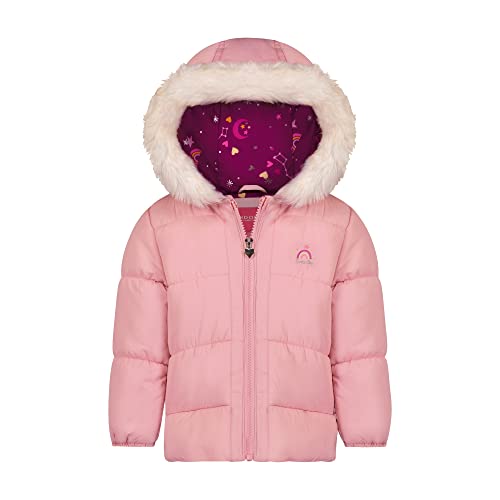 Image of LONDON FOG Baby Girls' Toddler Water Resistant Two-piece Winter Snowsuit - Includes Snowsuit + Hooded Fleece Lined Jacket