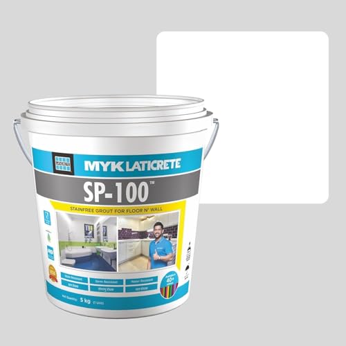 Image of MYK LATICRETE SP-100 Premium Epoxy Grout (44-Bright White, 5KG)-Stain & Germ Resistant & Water-Resistant-Food Grade CFTRI Certified Epoxy-Grout-Home, Kitchen & Bathroom-Floor & Wall Tile Joints