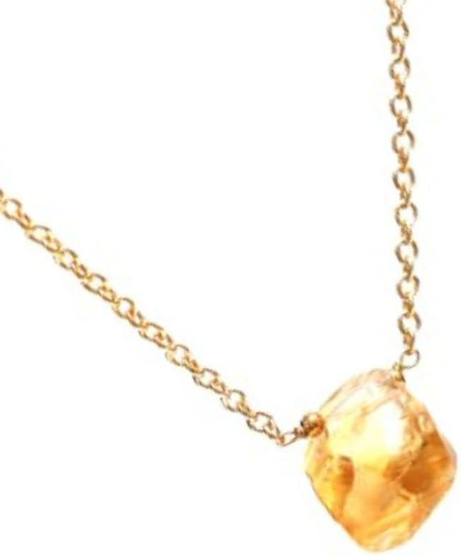 Gempires Raw Citrine Crystal Pendant Necklace November Birthstone Handmade Jewelry Hypoallergenic 18 Inch Gold Plated Simple Gemstone Jewelry Gifts For Women - Image 2