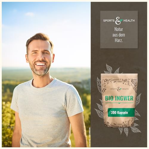 Ingwer Kapseln – BIO – 300 Kapseln – 600mg pro Kapsel – Vegan – Frei von Zusatzstoffen – Ingwer Kapseln Hochdosiert