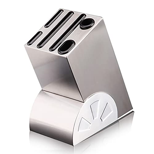 Bloque de cuchillos universal de acero inoxidable sin cuchillos con ranuras para barra de afilado 2