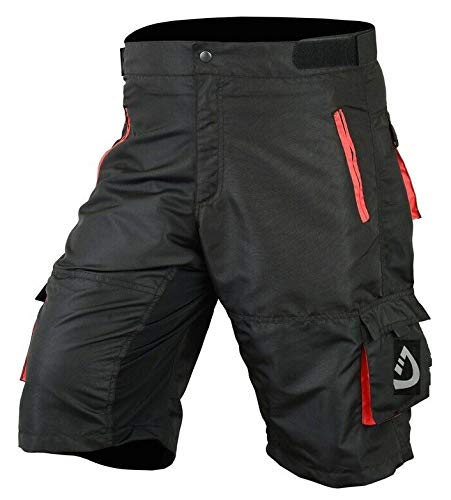 Shorts MTB para hombre estilo baggy ciclismo negro rojo XXL miniatura 2