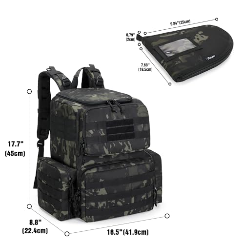 DSLEAF Tactical Range Pistol Backpack with 6 Pistol Cases, Gun Backpack with 9X Magazine Slots for Shooting and Hunting - Thumbnail 6
