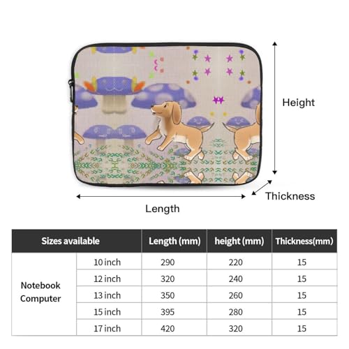 Cartoon Mushroom With Dog Laptop Sleeve Case 17 Inch Suitable For Notebook Computer Tablet Traveling Carrying Simple Case4