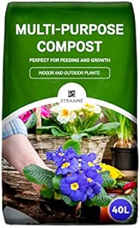 Straame Compost Soil Bag, Multi-Purpose Compost Mix for Potting, Seeding, Garden and Flowers, Nutrient Rich for Strong Healthy Plant and Root Growth, Indoor and Outdoor Use (40L)