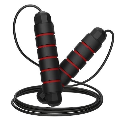 ALPHA PULL Springseil verstellbar - Speed Rope Gym Fitness Sprungseil - für Erwachsene & Kinder - Rutschfeste Schaumgriffe