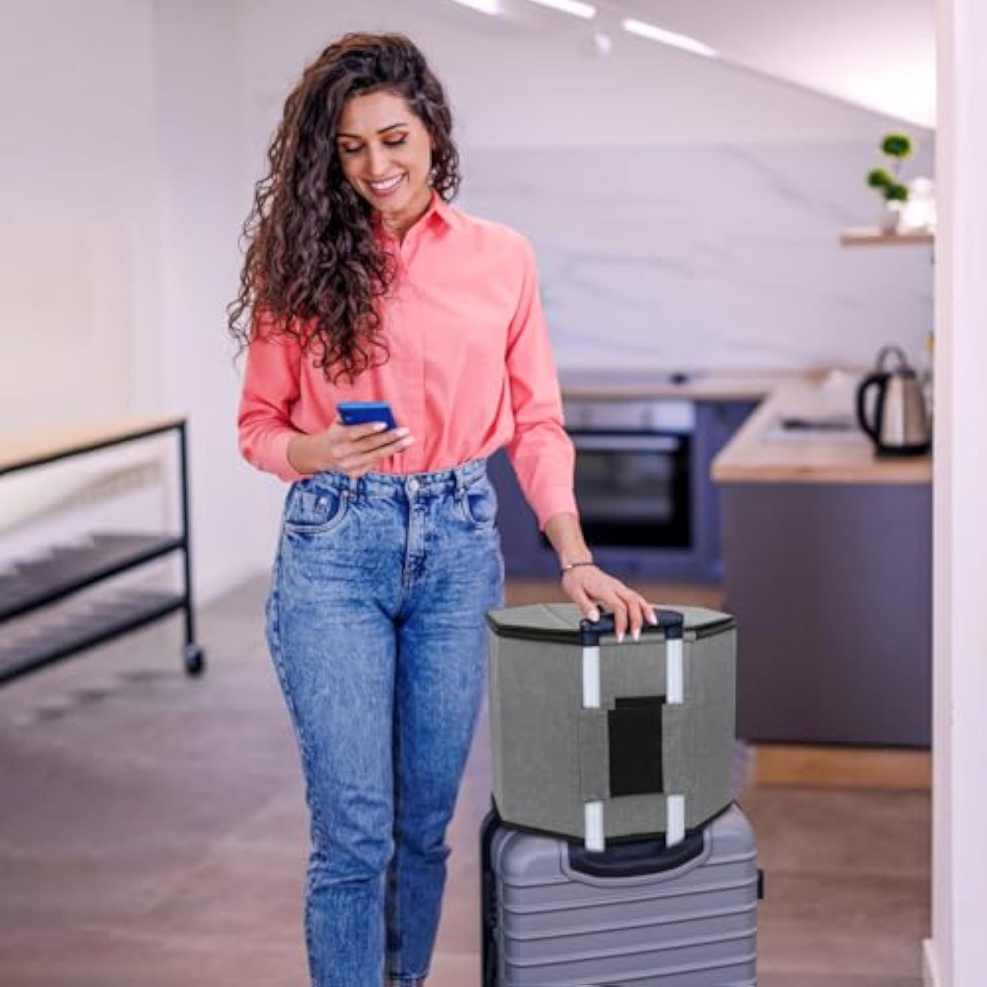 Wig Storage Box, Foldable Travel Case for Hair Accessories