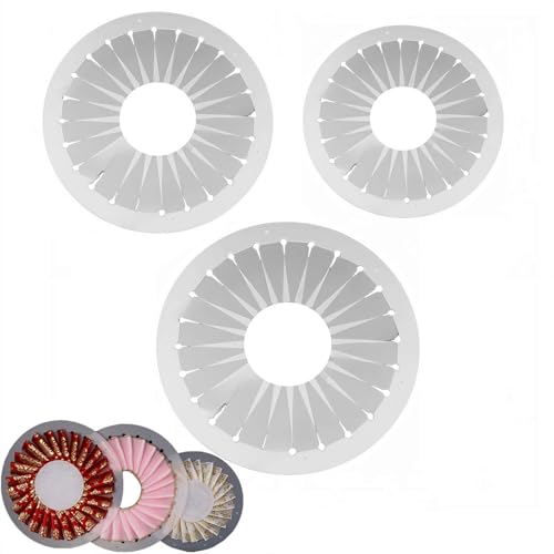 COCEQUC 3Pcs Rosette Maker Badge Button Ornament 9/12/15cm DIY Handmade Ribbon Flower Maker Tool Clear Plastic Template for Fabric Rosettes Bows DIY Crafts