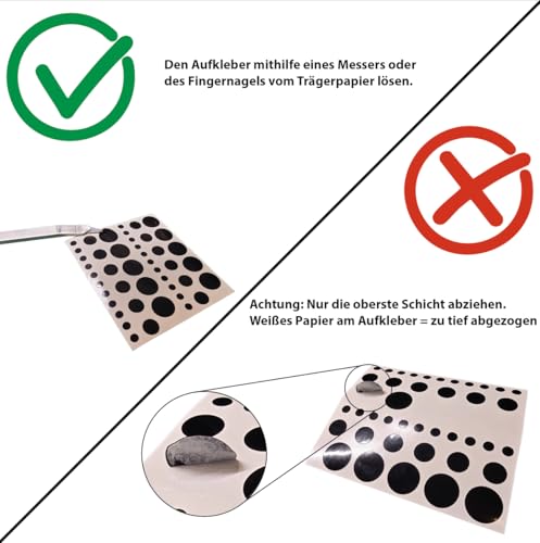 44x Kamera Abdeckung Sticker – Schwarz glänzend – 5/10/15 mm Rund – Webcam Schutz Aufkleber für Handy, Laptop, Tablet – Auch zum Abdecken von LED & Standby Lichtern