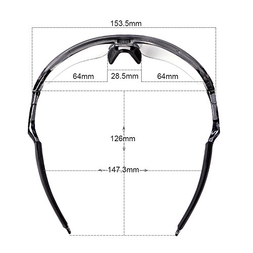 V VILISUN Lunettes de Cyclisme Lunettes de VTT/Lunettes de Soleil de Sport/Lunettes Polarisées pour Cyclisme, Conduite, Moto avec 5 Verres Interchangeables Anti-UV - Image 7