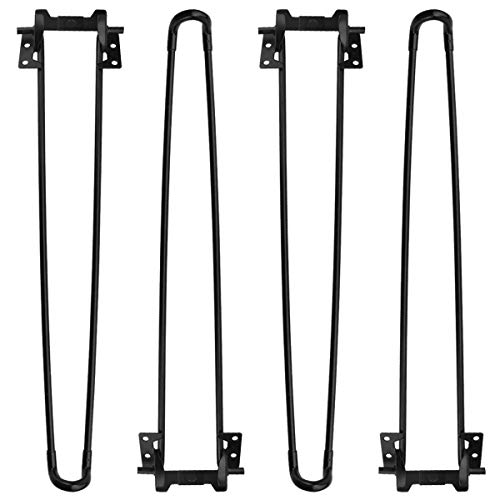 Enenes 4PCS Folding Hairpin Table Legs 17.2 Inch Heavy Duty Steel Legs, Space-Saving Design for Coffee Tables, Desks, Indoor Outdoor Furniture