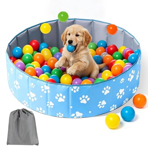 Large Dog Ball Pit, 40-Inch for All Types of Dogs and Cats, Foldable Ball Pit for Dogs Indoor and Outdoor Playpen, Party Toys Gifts (No Ball Included)