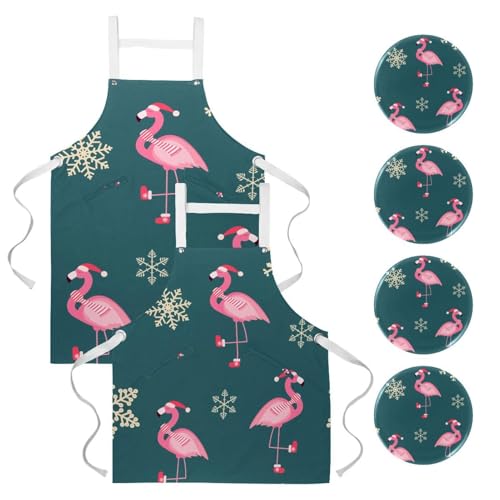 Tablier de cuisine lot de 2 avec broches de Noël pour service et pâtisserie