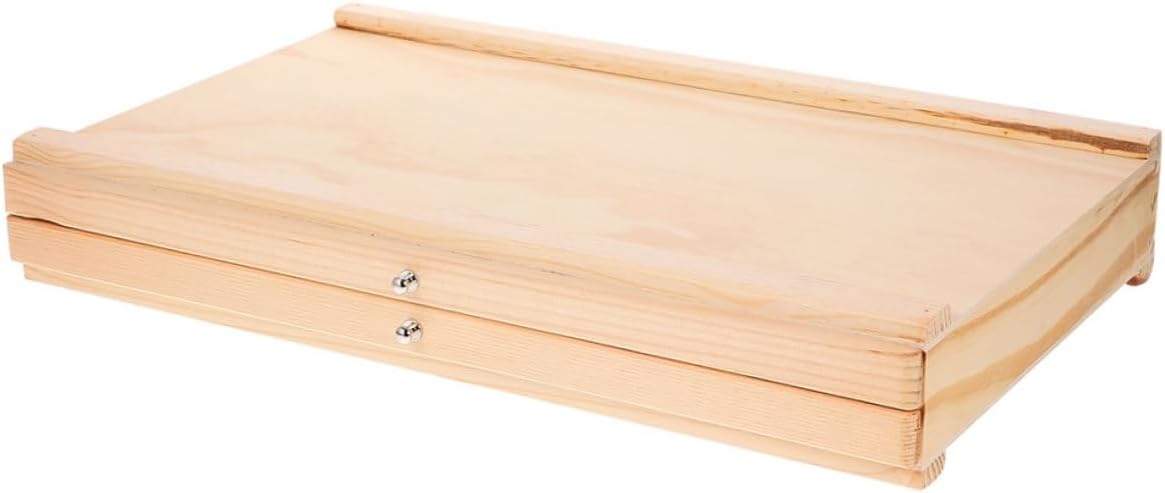 EPIGEIST Wooden Artist Supply Storage Box with Double Design Versatile Organizer for Sketching Painting and Outdoor Art Supplies Elegant and Portable