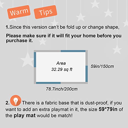 Image of Baby Playpen,Extra Large Playpen for Babies and Toddlers, Sturdy Play Pen Play Yard with Safety Gate,79 inchx59 inchBaby Play Pen(Cationic Navy Blue)