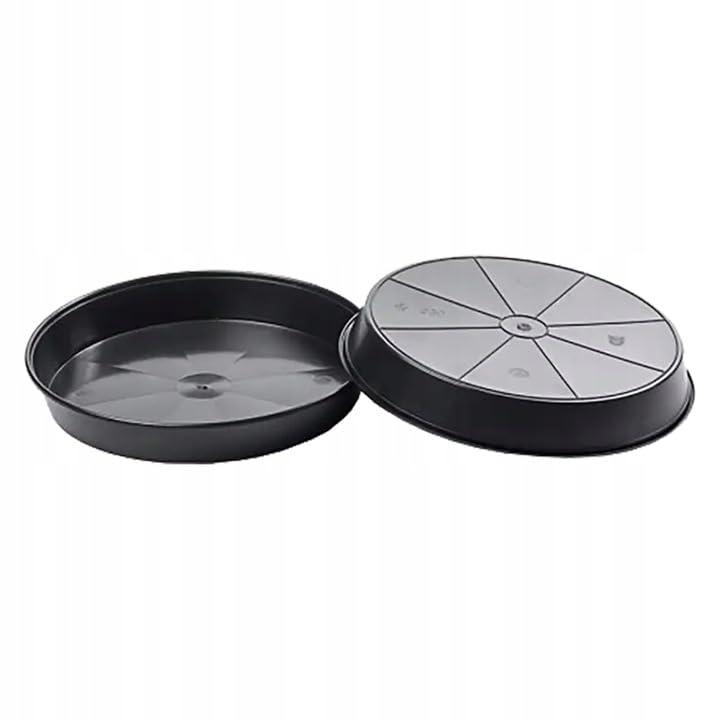 Black Round Plastic Water Plant Pot Saucer hydroponics 18/25/30/35/40/45/50cm (2, 45cm ⌀)