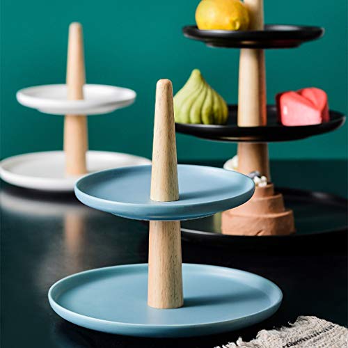 Gâteau stand double couche en noir mat pour présentation de dessert - 4