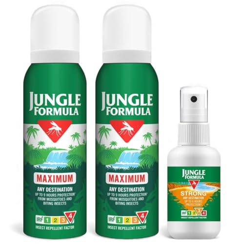 Orginal Jungle Formula Travel Pack - 2 x Maximum Spray125ml - 1 x Strong Spray 60ml Sold by AHASON'S