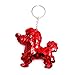 Kissherely Niedlichen Tier Keychain Glitter Plüsch Pailletten Schlüsselbund Geschenke Für Frauen Auto Handtasche Zubehör Schlüsselanhänger (Red Puppy)