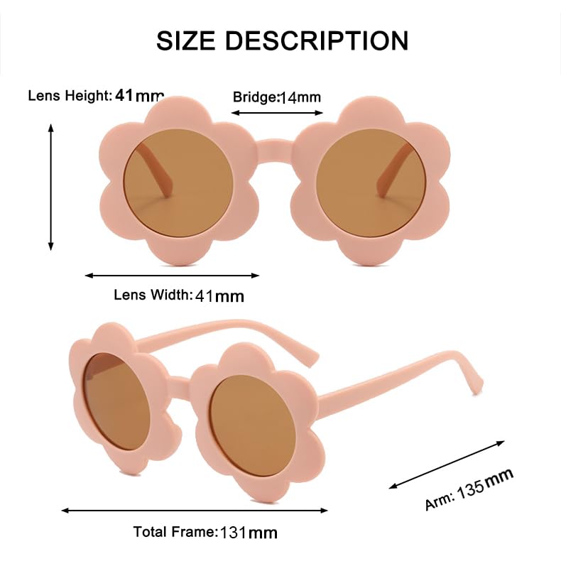 Kids Sunflower Sunglasses for Boys Girls Toddler Baby UV400 Glasses Round Cute Children Eyewear4