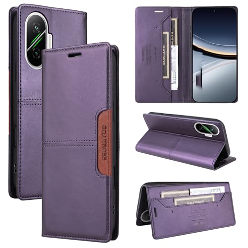 �Ή��@�� for Redmi Turbo 4 Pro,�Ή��@�� for Xiaomi Poco F7 5G �t���b�v�L�b�N�X�^���h�iPU���U�[�j�}�O�l�b�g�J���J�[�h�X���b�g�t�����z�^�ی�P�[�X Purple