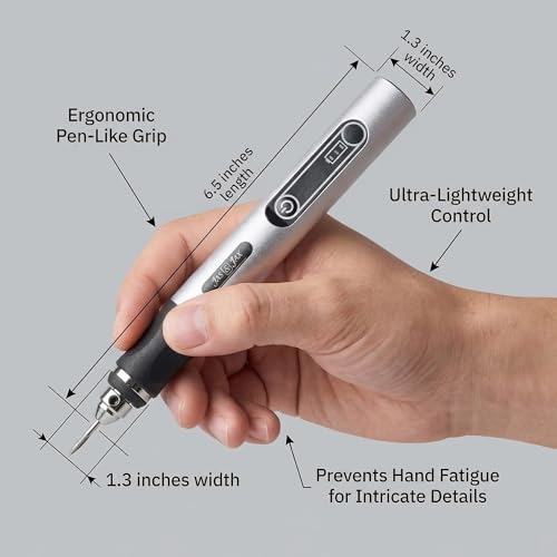 Image of Jas & Jax Engraving Pen - Portable Cordless Tool for DIY Projects & Creative Personalization - Beginner Friendly - USB Rechargeable - 54 Accesories