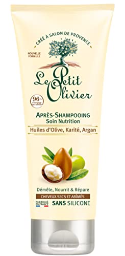 Le Petit Olivier - Après-Shampooing Soin Nutrition - Huiles d'Olive, Karité, Argan - Cheveux Secs et Abîmés - Fabriqué en France - Flacon 250 ml - Sans sulfate - Sans silicone Cover