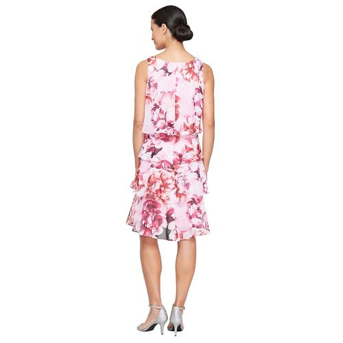 Image of S.L. Fashions Womens Tiered Cocktail Party Dress, Wedding Guest Gown (Petite and Regular Sizes)