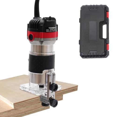 Fresadora de bordes profesional de 800 W, fresadora eléctrica manual, 1/4 pulgadas, máquina laminadora, router con llave inglesa para acabado de superficies, corte por curvas