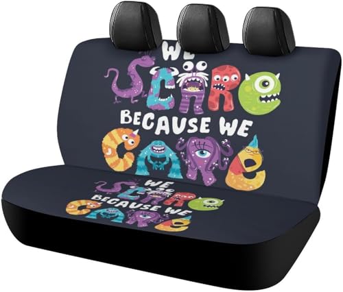 スヌーピー (2) カーシートカバー 車シートカバー 後部座席用 シート保護 おしゃれ カー用品 軽/普通車 汎用 後席クッションカバー 人気 四季通用