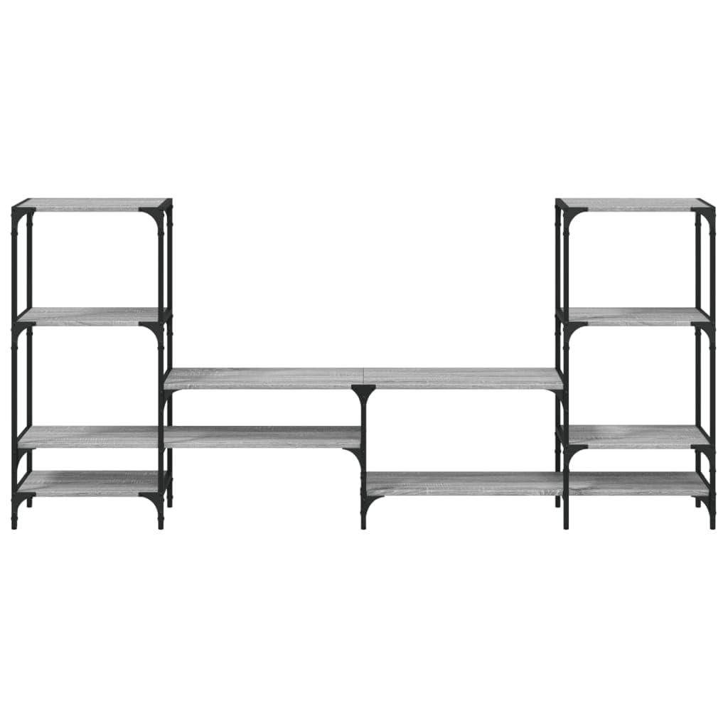 Mobile Porta TV Grigio Sonoma 206,5x28,5x95 cm in Legno | Mobiletto basso da soggiorno con ampi ripiani aperti per console e decoder, ideale per ottimizzare lo spazio.