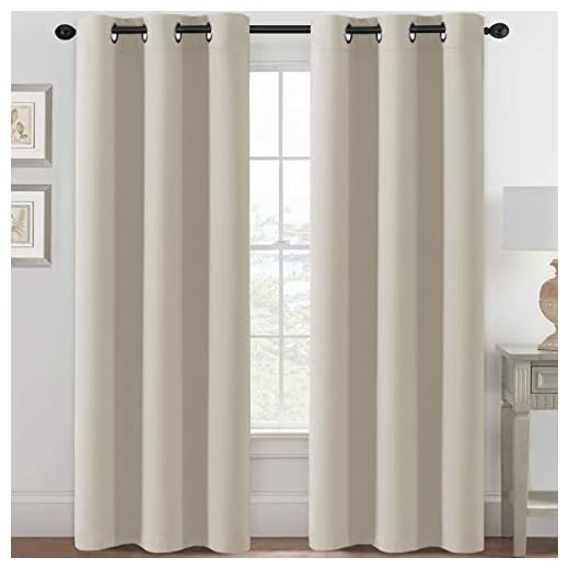H.VERSAILTEX Blackout Curtains for Bedroom Thermal Insulated Room Darkening Living Room Curtains 84 Inch Long Grommet Privacy Protection Window Curtain Panels/Drapes for Nursery,2 Panels,Ivory/Cream