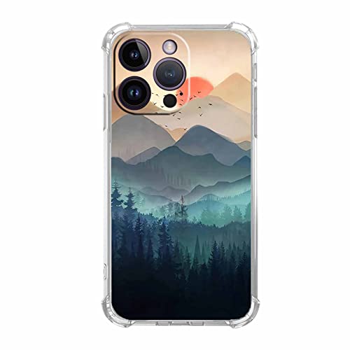 Coque iPhone 14 Pro souple anti-rayures motif paysage nature