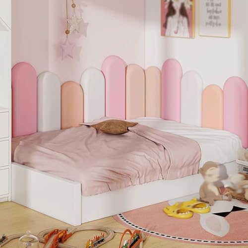 3D Foam Peel and Stick Headboard Panels, Pink Decorative Wall Pads for Bedroom, Anti-Collision Upholstered Wall Protection, 30x40cm & 20x40cm, Easy Installation