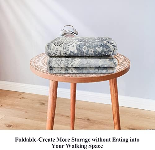 Washable 4x12 Wide Hallway Runners: Vintage Soft Runners for Living Room Bedroom Stain Resistant Carpet with Non-Slip Backing for Entryway Ktichen Ultra Thin Bathroom Carpet for Dining Room(Grey,4x12)