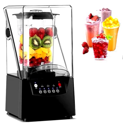 DowPie Quiet Commercial Blender With Soundproof Shield, 2200 Watt Professional Blenders For Kitchen With 70oz Jar And Self-Cleaning, High-Speed Blenders 220v