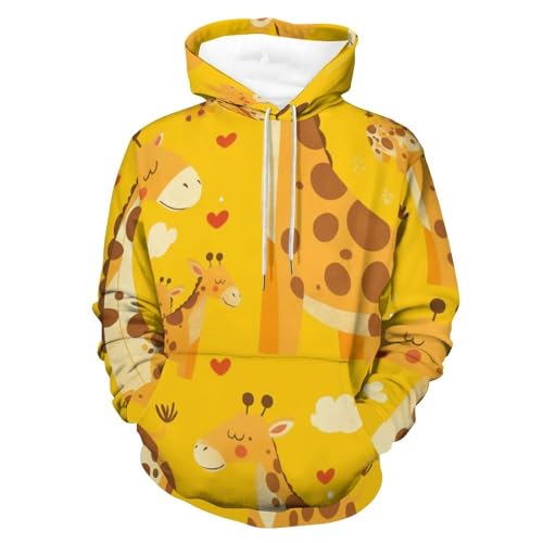 Sweat à capuche Girafe timide pour homme et femme en taille S