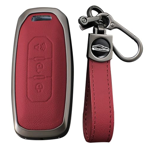 Étui de clé Ford Territory 2025 en cuir synthétique rouge KUNIO