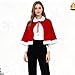 Gamusi Christmas Velvet Shawl Cloak Cape Mrs Santa Claus Cape Robe Halloween Costume Red (Adult)