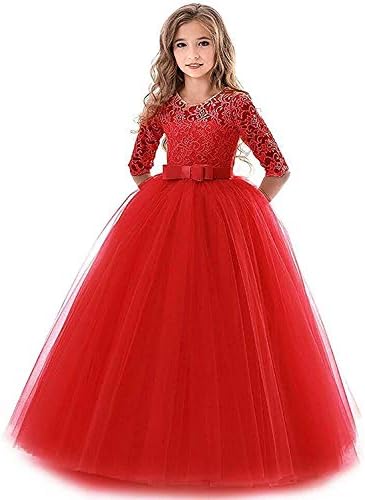 Big Girls Formal Dresses Size 9-10 Lace Princess Special Occasion Dress Sleeveless Burgundy Christmas Wedding Holiday Party Girl Dress 10 Years Old Elegant Tulle Ruffle Dress Floor Length (Red 150): Buy Online Big Girls Formal Dresses Size 9-10 Lace Princess Special Occasion Dress Sleeveless Burgundy Christmas Wedding Holiday Party Girl Dress 10 Years Old Elegant Tulle Ruffle Dress Floor Length (Red 150): Buy Online