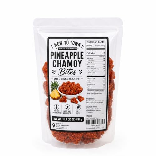 Dried Pineapple Chamoy 1 LB (16 oz) – Sweet, Tangy & Mildly Spicy Pineapple Candy – Mexican Style Chamoy Fruit Snack – Soft & Chewy