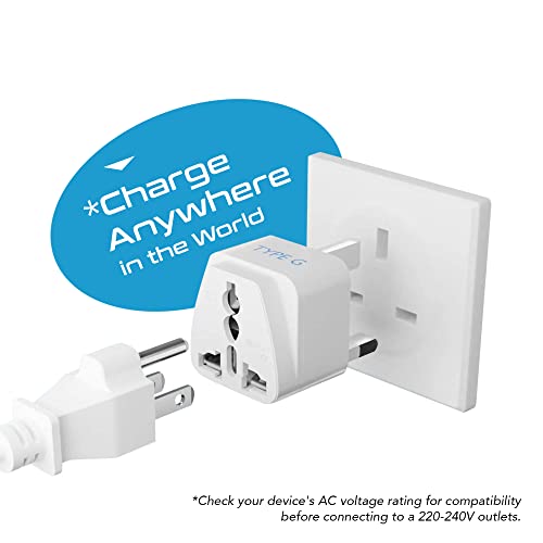 Image of Ceptics Travel Adapter with Types A-M Plugs, Travel Plug Adapter Set Compatible with Power Sockets in All Continents, Compact World International Plug Adaptor Kit, Set of 12,GP-12PK