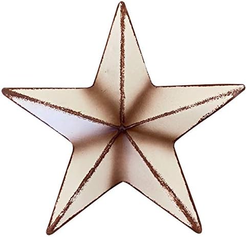 Miniatura 3 de Clovers Garden Estrellas de granero de metal de 6 pulgadas (juego de 3) decoración de pared de estrella roja, blanca y azul, decoración rústica de