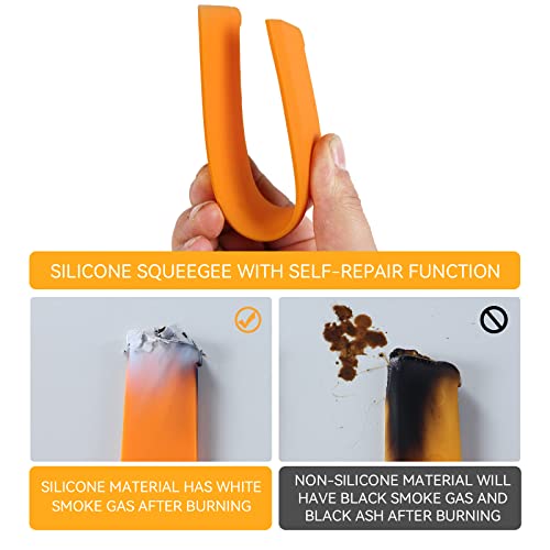 Ltlutu Multi-Scene Silicone Squeegee For Car Windows, Glass Doors, Tiles, Shower Doors With Anti-Breakage Handle Includes 2 Hooks, 1 Small Squeegee For Stain Removal (Grey) #TOP2