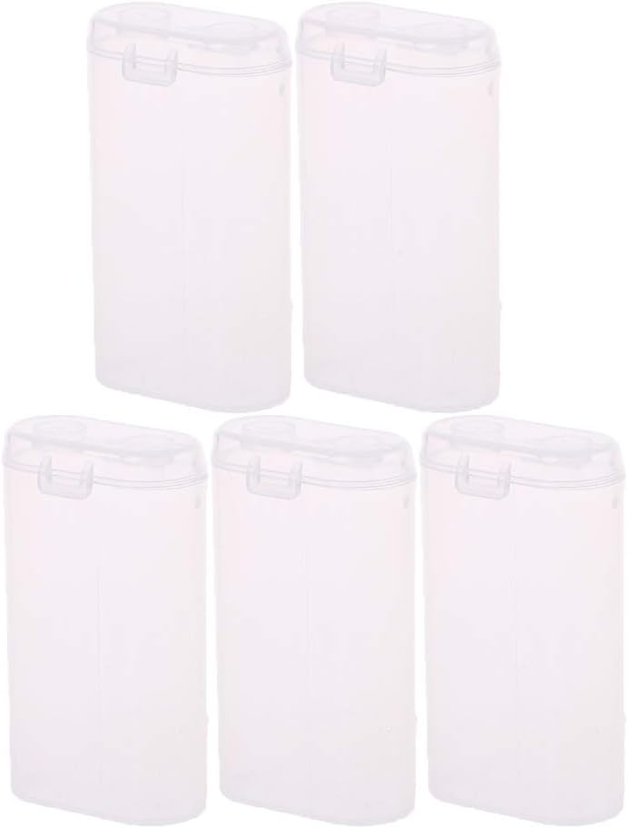Sara-u Estuche duradero de 5 piezas 2X18650 para batería 18650, caja de almacenamiento de batería recargable para batería externa de plástico