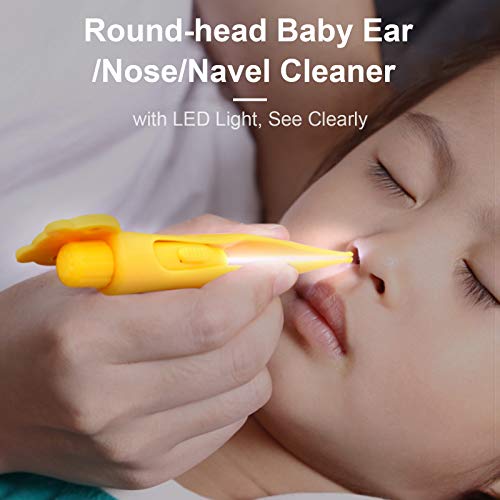 Eastdall Ferramenta para limpeza de nariz e orelha de bebê de cabeça redonda/nariz/umbigo Clipe de l