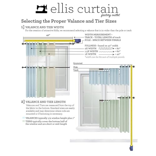 Ellis Curtain Stacey Balloon Valance Ballonvolant, Baumwolle, graugrün, W 15\ x L 60\ (1 Panels)