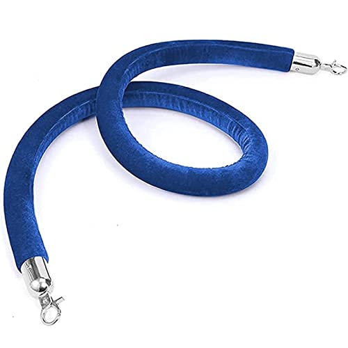 Corde de barrière torsadée bleue avec crochet et fermoir argenté