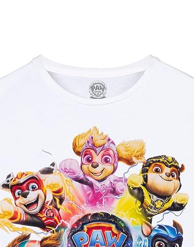 Paw Patrol The Mighty Movie Boys T-Shirt | White Short Sleeve Kids Mighty Pups Tee | Superhero Movie for Children4