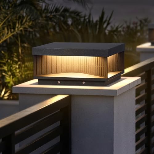 PAKEDANDUN Outdoor Post Lights Hard Wired, 11.81" Glass Column Lights by PAKEDANDUN - Used condition - US$98.00
